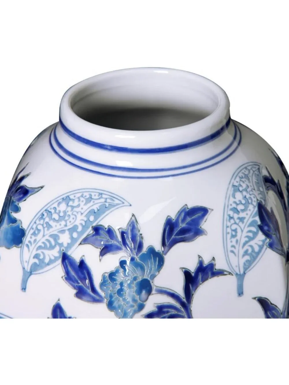 Hand-Painted Floral Chinoiserie Vase 14.6